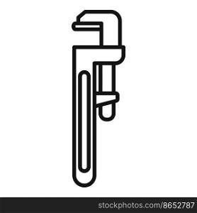 Sewerage key icon outline vector. Pipe sewer. Sewage tube. Sewerage key icon outline vector. Pipe sewer