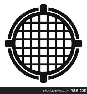 Sewerage manhole icon simple vector. City road. Circle metal. Sewerage manhole icon simple vector. City road
