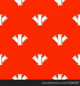 Sewerage pattern repeat seamless in orange color for any design. Vector geometric illustration. Sewerage pattern seamless