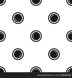 Sewing button with a thread pattern repeat seamless in black color for any design. Vector geometric illustration. Sewing button with a thread pattern seamless black