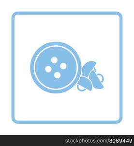 Sewing buttons icon. Blue frame design. Vector illustration.