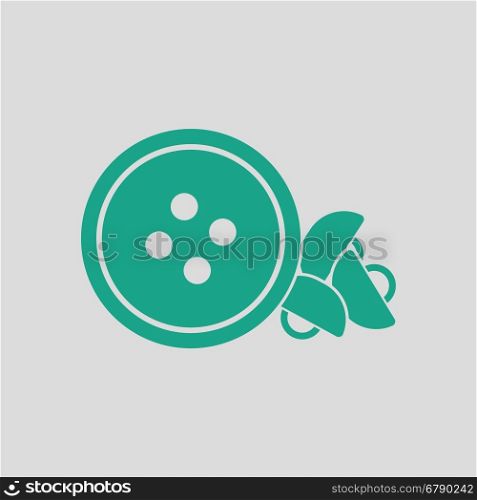 Sewing buttons icon. Gray background with green. Vector illustration.