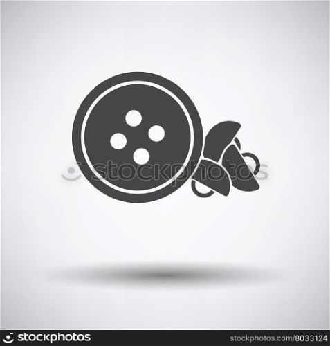 Sewing buttons icon on gray background, round shadow. Vector illustration.