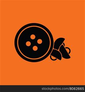 Sewing buttons icon. Orange background with black. Vector illustration.