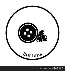 Sewing buttons icon. Thin circle design. Vector illustration.