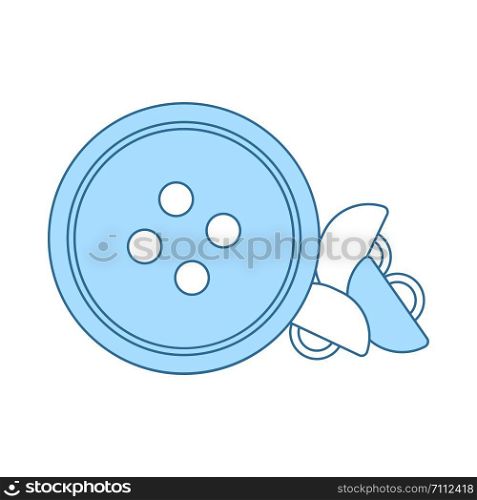 Sewing Buttons Icon. Thin Line With Blue Fill Design. Vector Illustration.