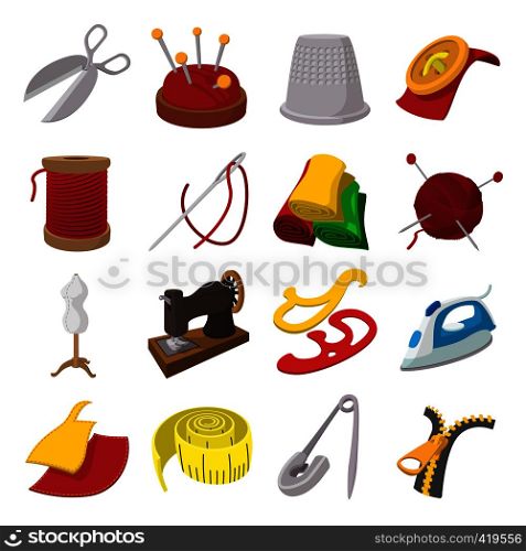 Sewing cartoon icon isolated on white background. Sewing cartoon icon
