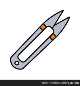 Sewing clippers color icon. Thread cutter. Isolated vector illustration. Sewing clippers color icon