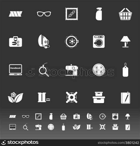 Sewing cloth related icons on gray background, stock vector