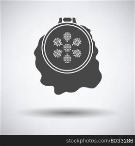 Sewing hoop icon on gray background, round shadow. Vector illustration.