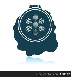 Sewing hoop icon. Shadow reflection design. Vector illustration.