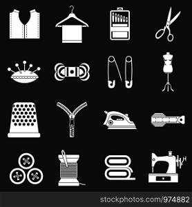 Sewing icons set vector white isolated on grey background . Sewing icons set grey vector