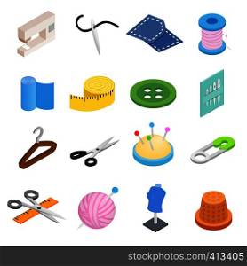 Sewing isometric 3d icon isolated on white background. Sewing isometric 3d icon