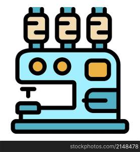 Sewing machine icon. Outline sewing machine vector icon color flat isolated. Sewing machine icon color outline vector