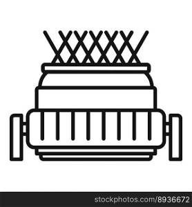 Sewing machine icon outline vector. Thread factory. Cotton textile. Sewing machine icon outline vector. Thread factory
