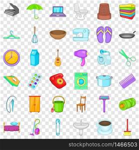 Sewing machine icons set. Cartoon style of 36 sewing machine vector icons for web for any design. Sewing machine icons set, cartoon style