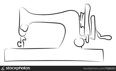 Sewing machine. illustration, vector on white background.