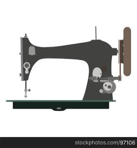 Sewing machine vector vintage illustration icon tailor old fashion logo sew retro isolated