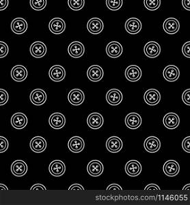 Sewing pattern with buttons on black background. Vector illustration. Sewing pattern with buttons