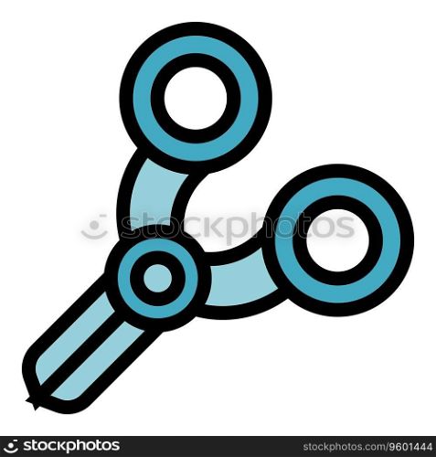 Sewing scissors icon outline vector. Craft art. Creative fabric color flat. Sewing scissors icon vector flat