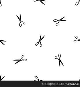 Sewing scissors pattern repeat seamless in black color for any design. Vector geometric illustration. Sewing scissors pattern seamless black