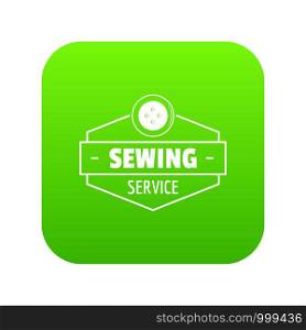 Sewing service icon green vector isolated on white background. Sewing service icon green vector