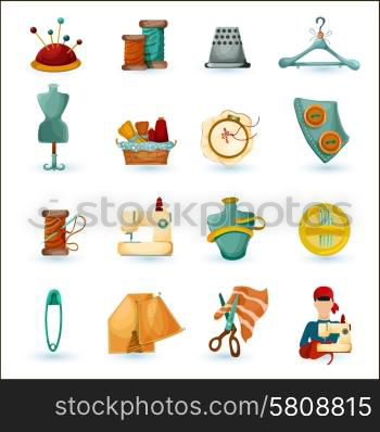 Sewing tailoring and needlework decorative icons set isolated vector illustration. Sewing Icons Set