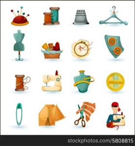 Sewing tailoring and needlework decorative icons set isolated vector illustration. Sewing Icons Set