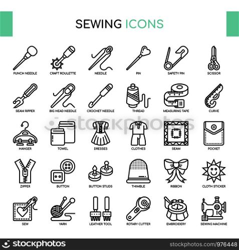 Sewing , Thin Line and Pixel Perfect Icons
