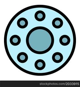 Sewing wheel icon. Outline sewing wheel vector icon color flat isolated. Sewing wheel icon color outline vector