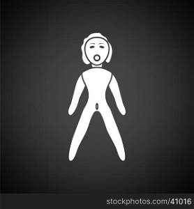 Sex dummy icon. Black background with white. Vector illustration.