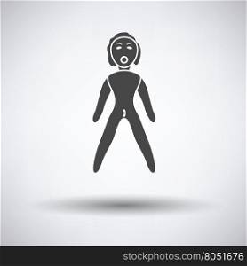 Sex dummy icon on gray background with round shadow. Vector illustration.