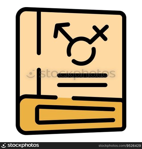 Sex education book icon outline vector. Sexual health. Gender puberty color flat. Sex education book icon vector flat