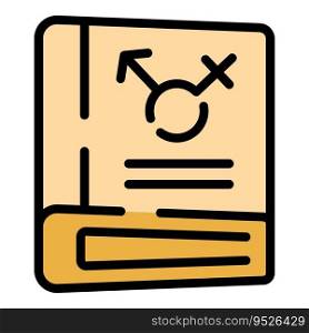 Sex education book icon outline vector. Sexual health. Gender puberty color flat. Sex education book icon vector flat