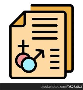 Sex education document icon outline vector. Sexual gender. Teacher advice color flat. Sex education document icon vector flat