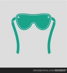 Sex eyes bandage icon. Gray background with green. Vector illustration.