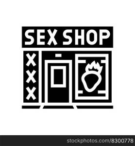 sex shop store glyph icon vector. sex shop store sign. isolated symbol illustration. sex shop store glyph icon vector illustration