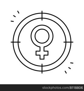 sexism social problem line icon vector. sexism social problem sign. isolated contour symbol black illustration. sexism social problem line icon vector illustration