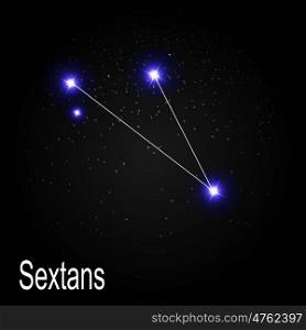 Sextans Constellation with Beautiful Bright Stars on the Background of Cosmic Sky Vector Illustration EPS10. Sextans Constellation with Beautiful Bright Stars on the Backgro