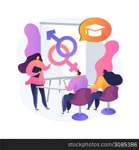 Sexual education abstract concept vector illustration. Sexual health teaching, sex education lesson at school, human sexuality, emotional relations and responsibilities abstract metaphor.. Sexual education abstract concept vector illustration.