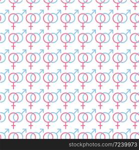 Sexual orientation icons,symbol,sign in flat style. Gender background. Male and female combination. Vector seamless pattern.
