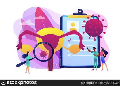 Sexually transmitted infection. Disease treatment, prevention. Human papillomavirus, HPV infection development, skin-to-skin viral infection concept. Bright vibrant violet vector isolated illustration. Human papillomavirus HPV concept vector illustration