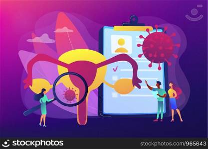 Sexually transmitted infection. Disease treatment, prevention. Human papillomavirus, HPV infection development, skin-to-skin viral infection concept. Bright vibrant violet vector isolated illustration. concept vector illustration