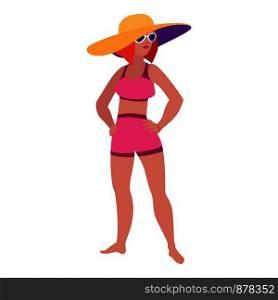 Sexy beach woman icon. Cartoon of sexy beach woman vector icon for web design isolated on white background. Sexy beach woman icon, cartoon style