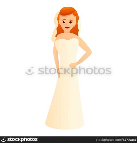 Sexy bride icon. Cartoon of sexy bride vector icon for web design isolated on white background. Sexy bride icon, cartoon style