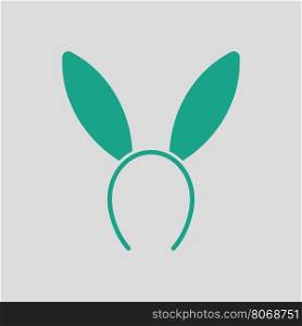 Sexy bunny ears icon. Gray background with green. Vector illustration.