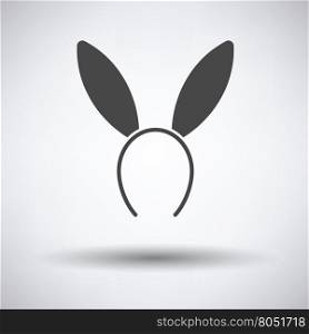 Sexy bunny ears icon on gray background with round shadow. Vector illustration.