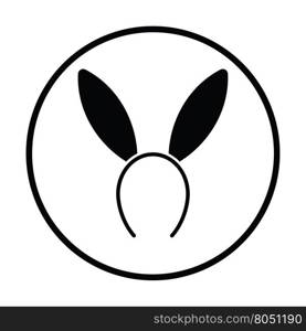 Sexy bunny ears icon. Thin circle design. Vector illustration.