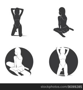 Sexy female silhouette isolated vector template