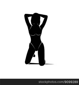 Sexy female silhouette isolated vector template